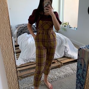 Wild Honey Plaid Overalls Size M. Worn once.